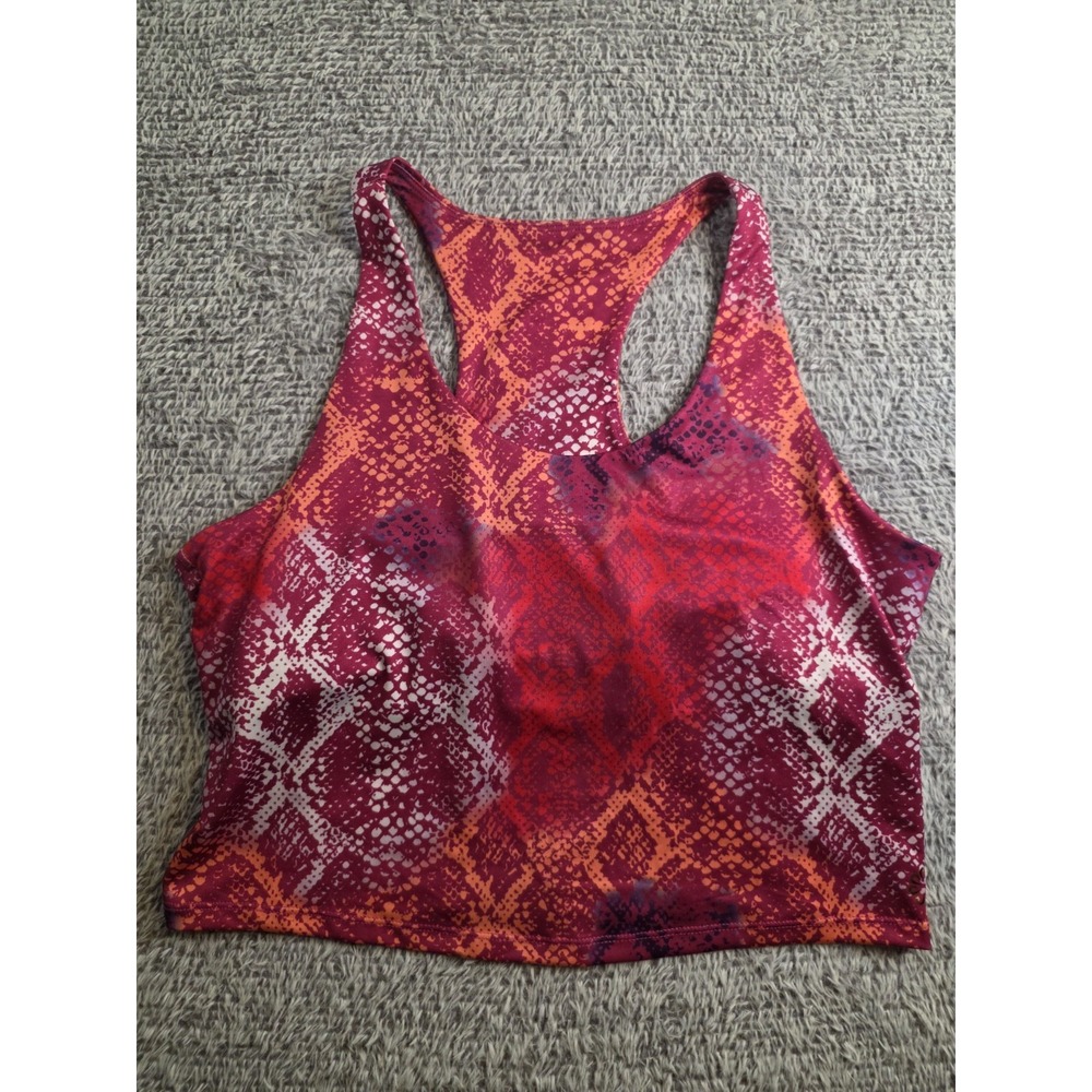 Pro Player Size Large Racerback Longline Coral Crop Tank Top Wicking